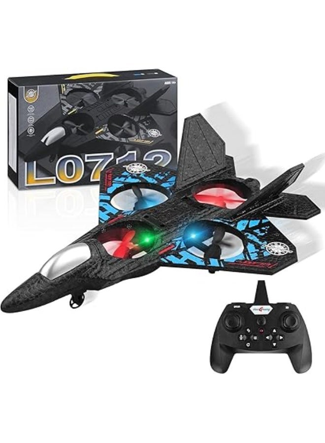 MUMS PLANET Remote Control Jet Fighter Drone for Kids – 2.4GHz RC Airplane with 360° Flips, LED Lights, One-Key Takeoff & Landing, Indoor/Outdoor Flight, Rechargeable Battery, Durable Foam Aircraft Toy - Image 1